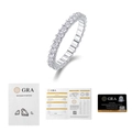 925 sterling silver 1.0ct moissanite ring with GRA certification card and warranty - R13147 Moissanite 2.0*30 Beads Ring (with Gra Certificate)