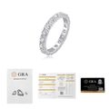 925 silver moissanite ring with GRA certificate and black card on white background - R12880 Moissanite 3.0*21 Tablets (with Gra Certificate)