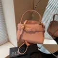 Roze handtas met lychee-textuur, gouden gesp en afneembare schouderriem voor dames - Roze