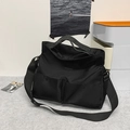 Große schwarze Nylon-Tragetasche mit SANSHER-Logo und Außentaschen für Kurztrips - Reines Schwarz