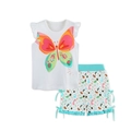 Ensemble été fille avec débardeur papillon et short aux motifs de dessins animés - 2Y(90cm) / Papillon Et Animaux