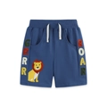 Dunkelblaue Jungen-Shorts mit süßer Löwenbestickung und Cartoon-Roar-Akzenten - 2Y(90cm) / Dunkelblau