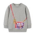 Sudadera gris claro de manga larga para niña con estampado de bolso bandolera casual - 6 años (120cm) / Gris