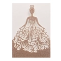 Elegant rose gold glitter laser-cut wedding invitation featuring a hollow bride silhouette - Glitter Rose Gold