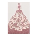 Pink glitter laser cut wedding invitation card featuring elegant female silhouette - Glitter Pink