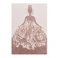 Elegant rose gold glitter laser-cut wedding invitation featuring a princess silhouette - Glitter Champagne Gold