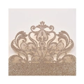 Detaillierte Laser-Cut Einladungskarte in Champagner Gold mit barockem Blumenmuster - Glitzer Roségold