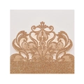 Laserschnitt Goldglitzer Spitze Hochzeitseinladungskarte Cover mit floralem Muster - Glitzer Goldgelb