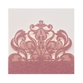 Detail of pink glitter laser-cut wedding invitation card with lace floral pattern - Glitter Pink