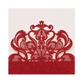Elegant red glitter laser cut invitation card featuring intricate baroque hollow patterns - Glitter Red