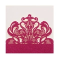 Elegant purple lace laser-cut wedding invitation with glitter finish and floral patterns - Glitter Rose Red