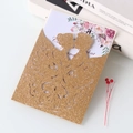 Laser cut wedding invitation with gold glitter cover and romantic bride groom silhouette - Gold