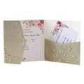 Set für Hochzeitseinladungen in Champagnergold mit lasergeschnittenem Glitzer - Hellgold Glitzer