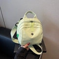 Borsa a conchiglia in nylon verde chiaro con tracolla regolabile e design multitasca - Verde