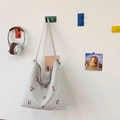 Grand sac cabas en nylon gris clair avec motif Future rouge pour un style décontracté - Gris