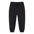 Kids black cotton joggers featuring elastic drawstring waist and ribbed ankle cuffs - Black Style (3046) / 6Y (120cm)