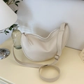 Sac bandoulière demi-lune blanc crème chic avec bandoulière réglable pratique - Blanc Cassé