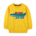 Sweat-shirt jaune garçon avec manches longues, ailerons 3D et broderie crocodile - 6 ans (120cm) / Jaune Vif