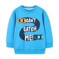 Sweatshirt bleu à manches longues pour garçon avec imprimé voiture de course - 6 ans (120cm) / Bleu Brillant (8139)