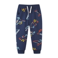 Dunkelblaue Jungen-Jogginghose mit bunten Dinosaurier-Prints und Kordelzug am Bund - Dunkelblau Dinosaurier Druck (3066) / 6J (120cm)