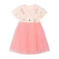 Robe tutu rose pour fille avec broderie de lapin mignon et jupe en tulle à volants - 6 ans (120cm) / Rose (1391)