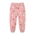 Pantaloni sportivi rosa da bambina con stampa a cuori e vita regolabile - 3Y / Rosa