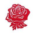 Elegant red rose wine glass card featuring intricate laser-cut hollow petal detailing - 8*8.4CM / Red