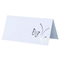 Élégantes cartes de table papillon découpées au laser pour mariages et noms d'invités - Blanc