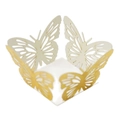 Scatola di caramelle farfalla tagliata al laser bianco crema e oro per decorazioni - Oro Riflettente