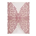 Detailed laser-cut pattern on pink glitter paper for wedding invitation cover - Glitter Pink