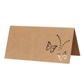 Marque-place en papier kraft avec papillon découpé au laser pour décoration de mariage - Papier kraft