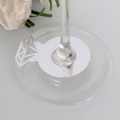 Tarjetas de lugar de papel plateado en forma de anillo con diseño de diamante para bodas - Plata Espejo
