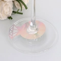 Tarjeta de lugar de papel láser holográfico con forma de anillo de diamante para boda - Iridiscente espejo