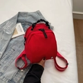 Minimalistische rode waterdichte nylon rugzak met zwart-wit geweven handvaten - Bordeauxrood
