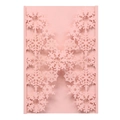 Pochette d'invitation rose découpée au laser en papier perlé 250g avec flocons de neige - Rose Clair