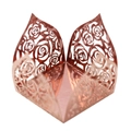 Scatola per dolci specchiata oro rosa tagliata al laser con motivi floreali - Oro Rosa Specchio