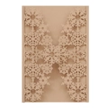 Laser-cut snowflake invitation sleeve in brown kraft paper for Christmas cards - Champagne Gold