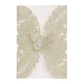 Glittery champagne gold laser cut butterfly invitation cover for wedding and parties - Light Gold Glitter