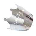 Close-up of silver hollow Princess crown cupcake wrapper with shiny metallic finish - Mirror Silver