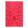 Detail view of red laser-cut snowflake greeting card made of 250g pearlescent paper - Pearlescent Red