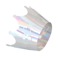 Close-up of laser cut princess crown cupcake wrapper with holographic mirror effect - Mirror Iridescent