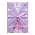 Invitation de Quinceañera violette découpée au laser avec ruban et flocons - Lilas
