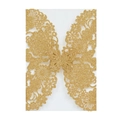 Macro shot of glittery gold laser-cut butterfly and floral wedding invitation cover - Glitter Golden Yellow