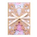 Détail d'invitation flocon de neige découpée au laser avec insert floral rose - Beige Or
