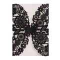 Glittery black laser-cut butterfly invitation card with rose hollow patterns - Glitter Black