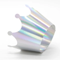 Holografische silberne Krone Party Deko mit Regenbogen Laser Textur für Torten - Kronen-Stil (WB-254) / Holografisches Silber 5x5x8cm