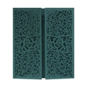 Laser-cut dark green wedding invitation sleeve with hollow rose and vine patterns - Dark Green