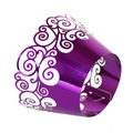 Mirror purple laser cut cupcake liners with elegant hollow cloud pattern for parties - Mirror Dark Purple