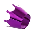 Détail d'une couronne en papier violet métallisé brillant pour cupcakes d'anniversaire - Violet foncé miroir