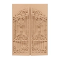 Detailed laser-cut hollow gate design on kraft paper wedding invitation cover card - Champagne Gold